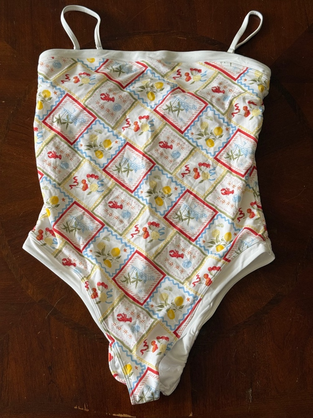 NWOT Abercrombie & Fitch Cheeky One-piece Swimsuit, Lobster Print, XL Tall